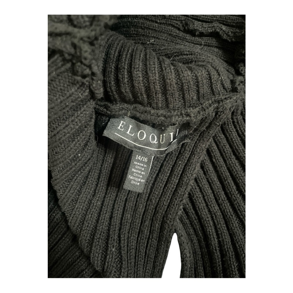 Eloquii Women’s Black Turtleneck Sweater Shrug Ribbed Sized 14/16 Super Stylish - Picture 4 of 7